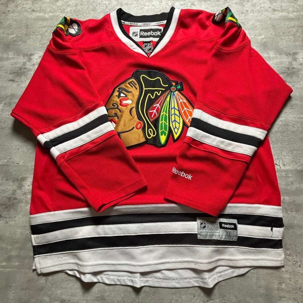 Reebok Hockey Jersey Mens XL Red Good Y2K Chicago Blackhawks Home NHL